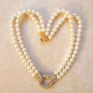 Double Strand Pearl Necklace